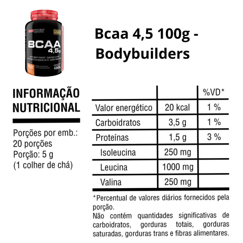 Whey Protein Kit 100% Like Whey 900g + BCAA 4.5 100G + Power Creatine 100g - Bodybuilders