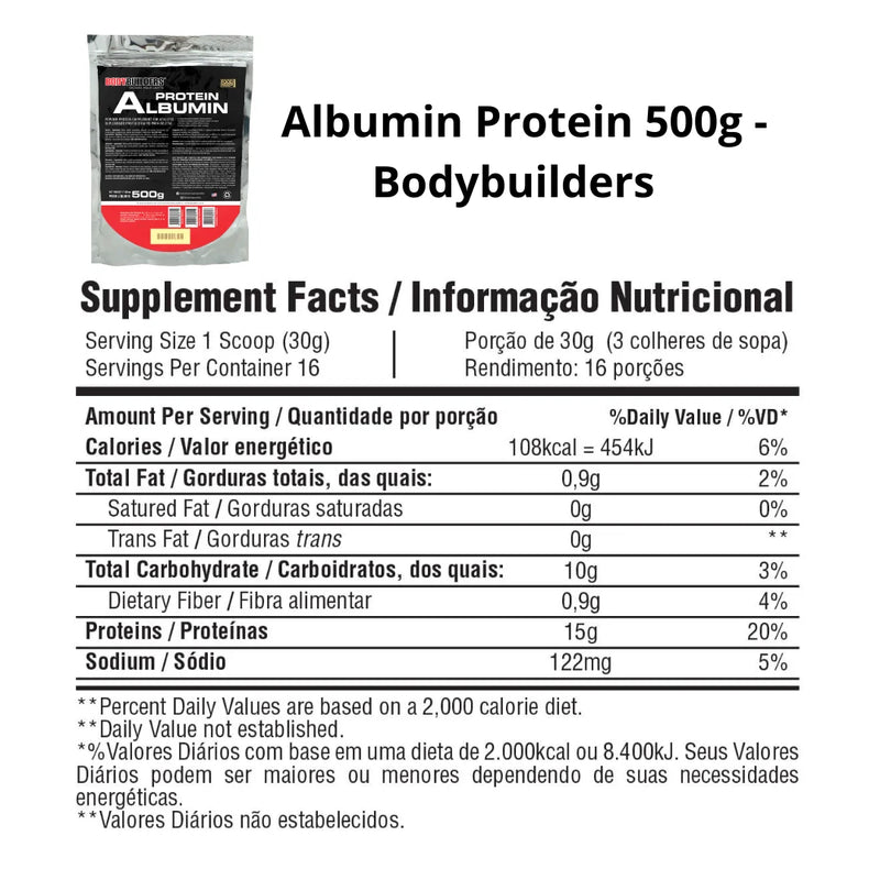 Albumin-Albumin Protein 500g Refill-Bodybuilders Supplement for Muscle Mass Increase and Resurperation
