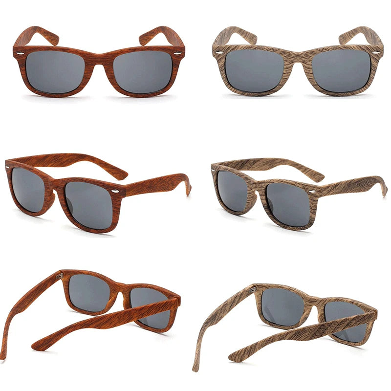 Retro Bamboo Sunglasses Wooden Bamboo Glasses Men Women Brand Designer Fashion Square Wood Sun Male Faux Wood Glasses Unisex