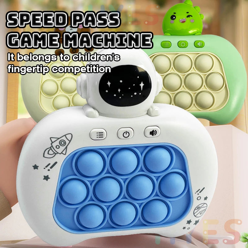 Pop Quick Push Bubble Game Machine Children Portable Handheld Fidget Level Breaking Game Anti-Stress Toy Gifts For Adults Kids