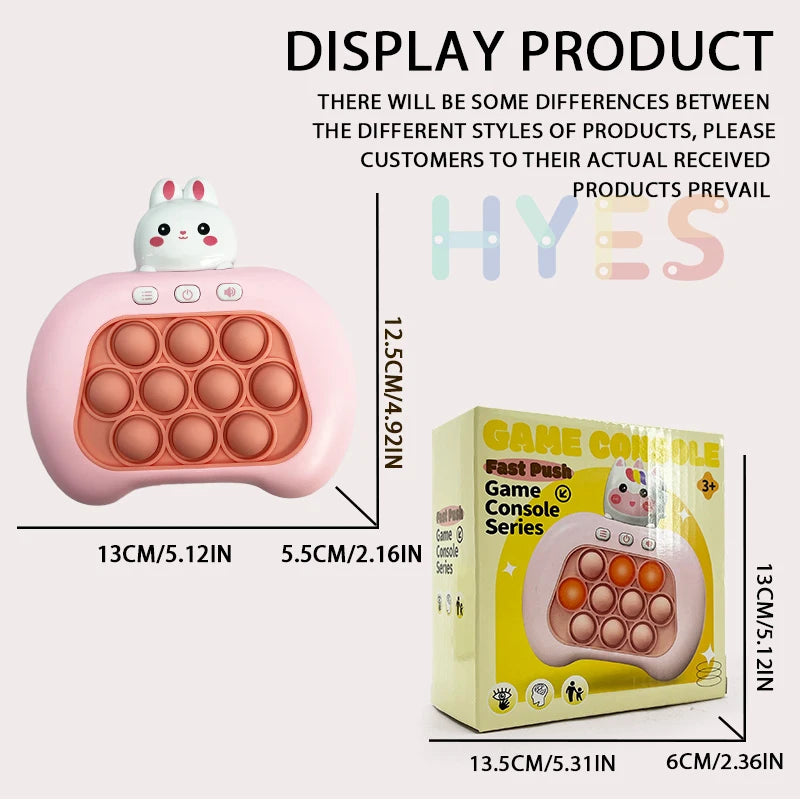 Pop Quick Push Bubble Game Machine Children Portable Handheld Fidget Level Breaking Game Anti-Stress Toy Gifts For Adults Kids