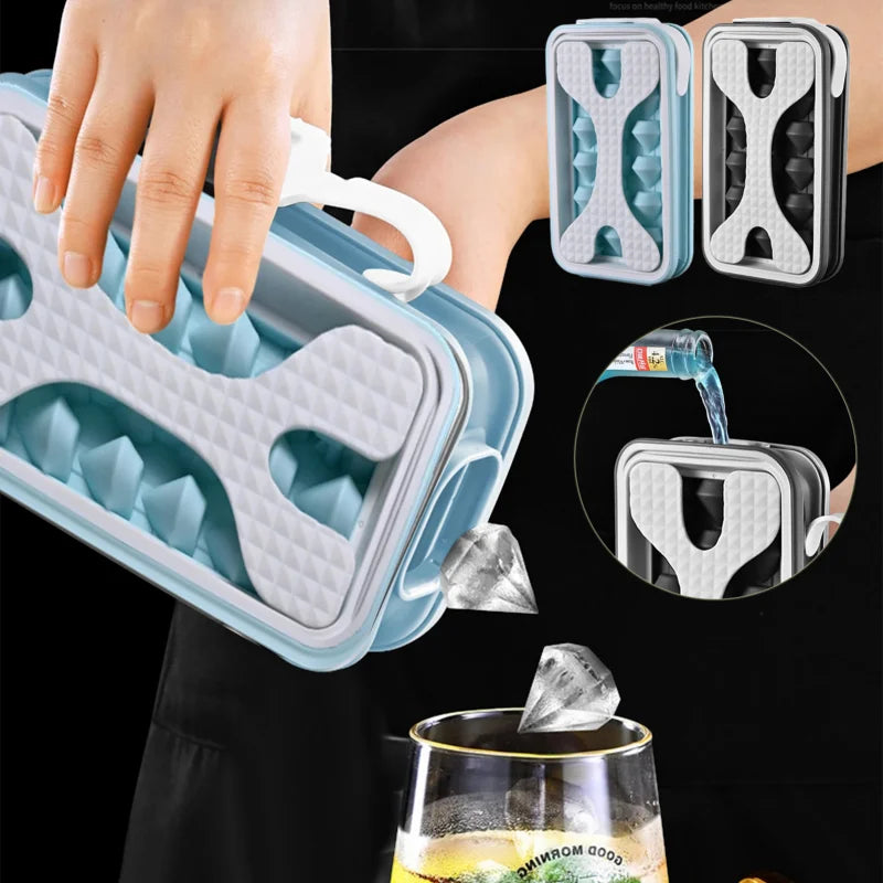 Silicone Ice Bucket Cup Mold Ice Cubes Tray Food Grade Quickly Freeze Ice Maker Box Summer Frozen Drink Maker for Whiskey Beer